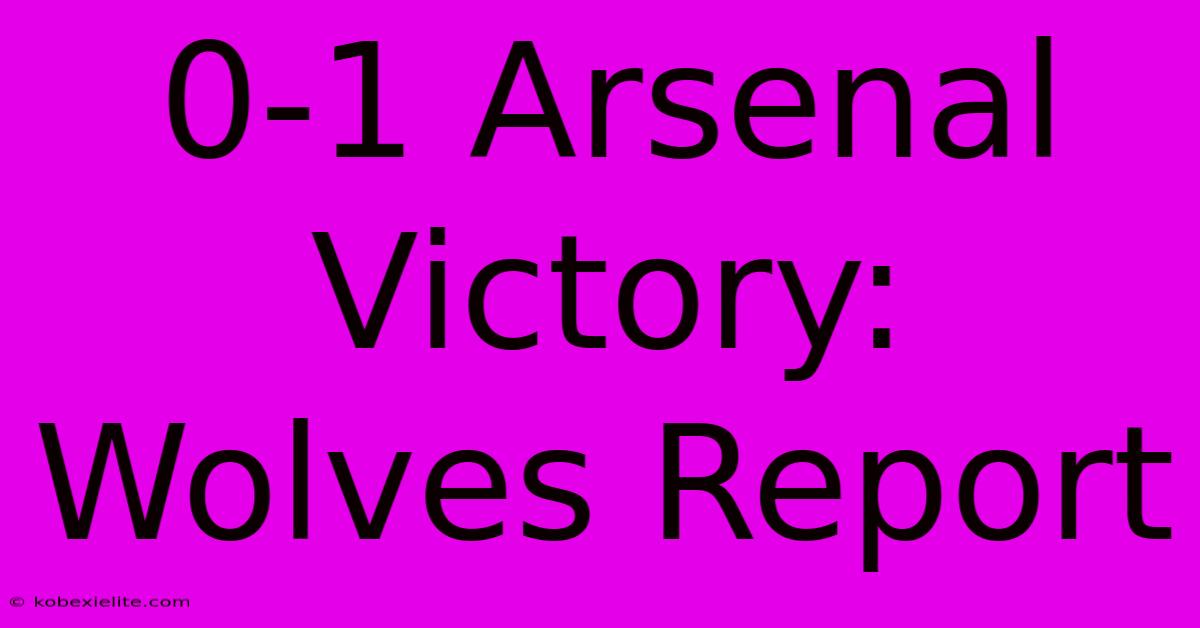 0-1 Arsenal Victory: Wolves Report