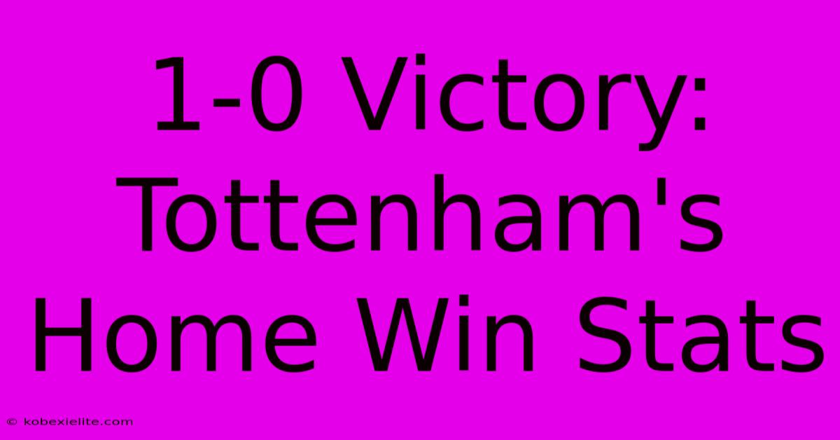 1-0 Victory: Tottenham's Home Win Stats