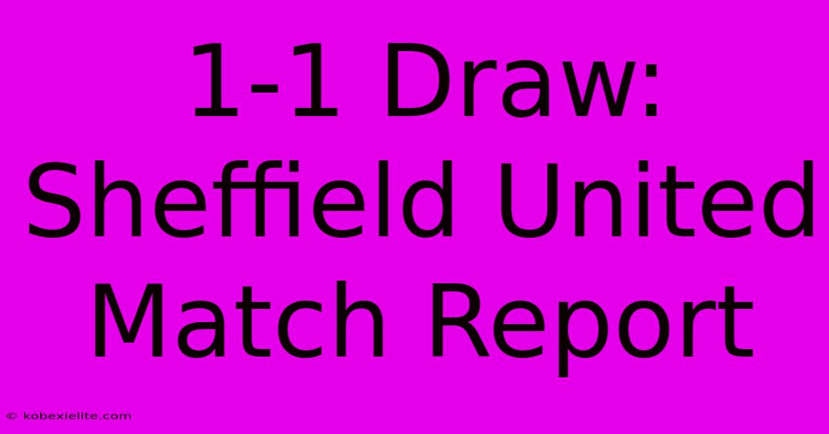 1-1 Draw: Sheffield United Match Report