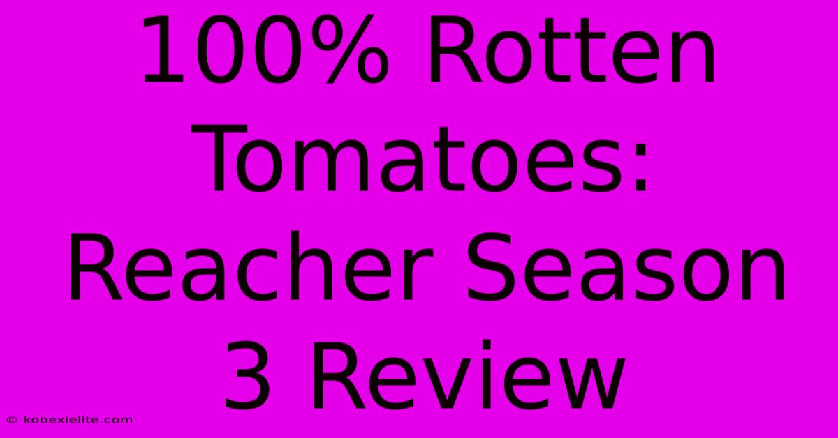 100% Rotten Tomatoes: Reacher Season 3 Review