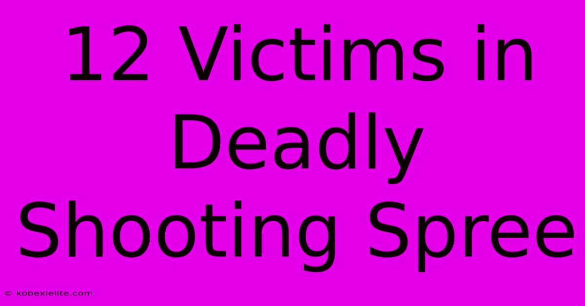 12 Victims In Deadly Shooting Spree