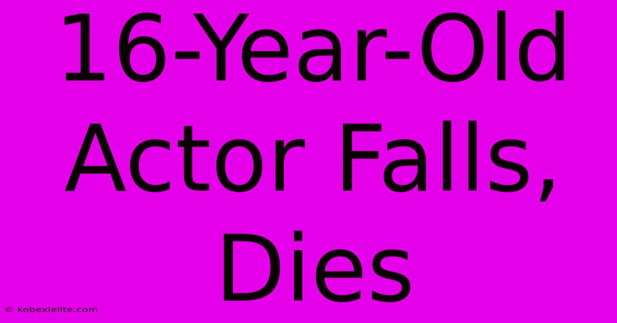 16-Year-Old Actor Falls, Dies