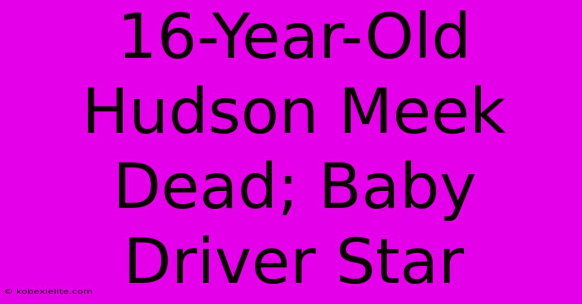 16-Year-Old Hudson Meek Dead; Baby Driver Star