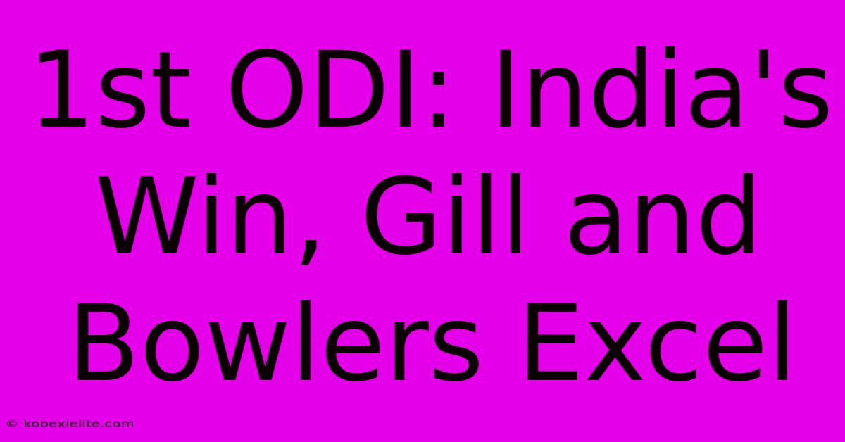 1st ODI: India's Win, Gill And Bowlers Excel