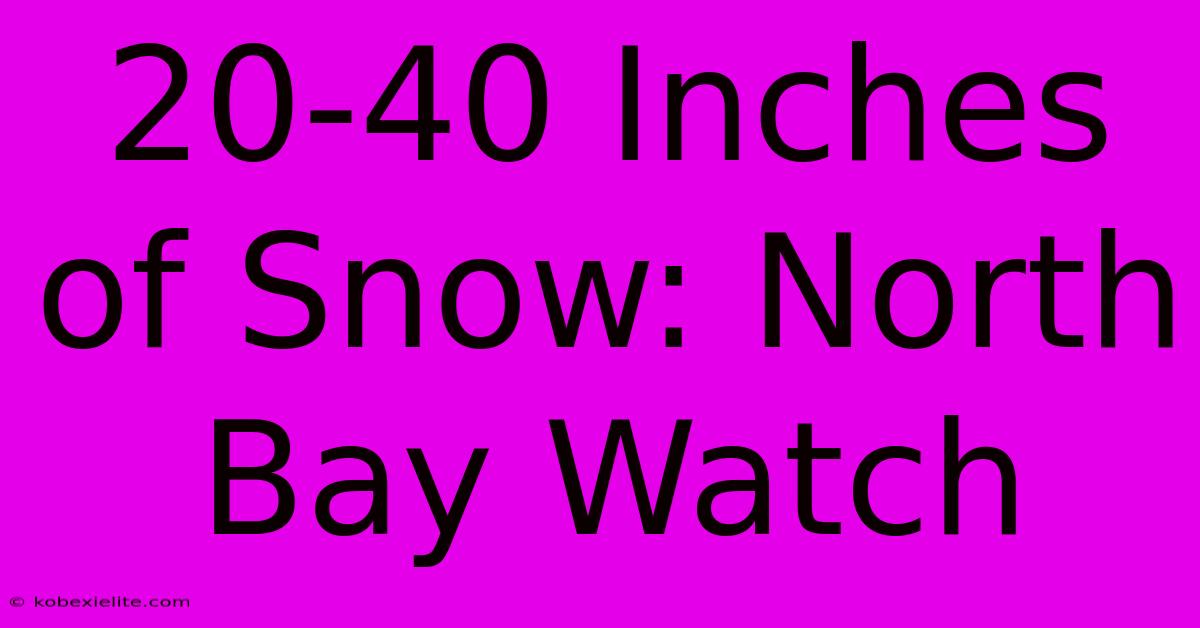 20-40 Inches Of Snow: North Bay Watch