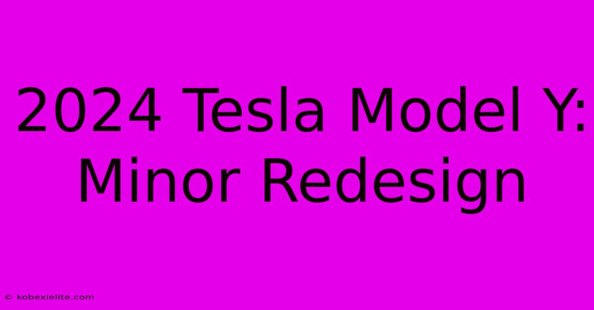 2024 Tesla Model Y: Minor Redesign