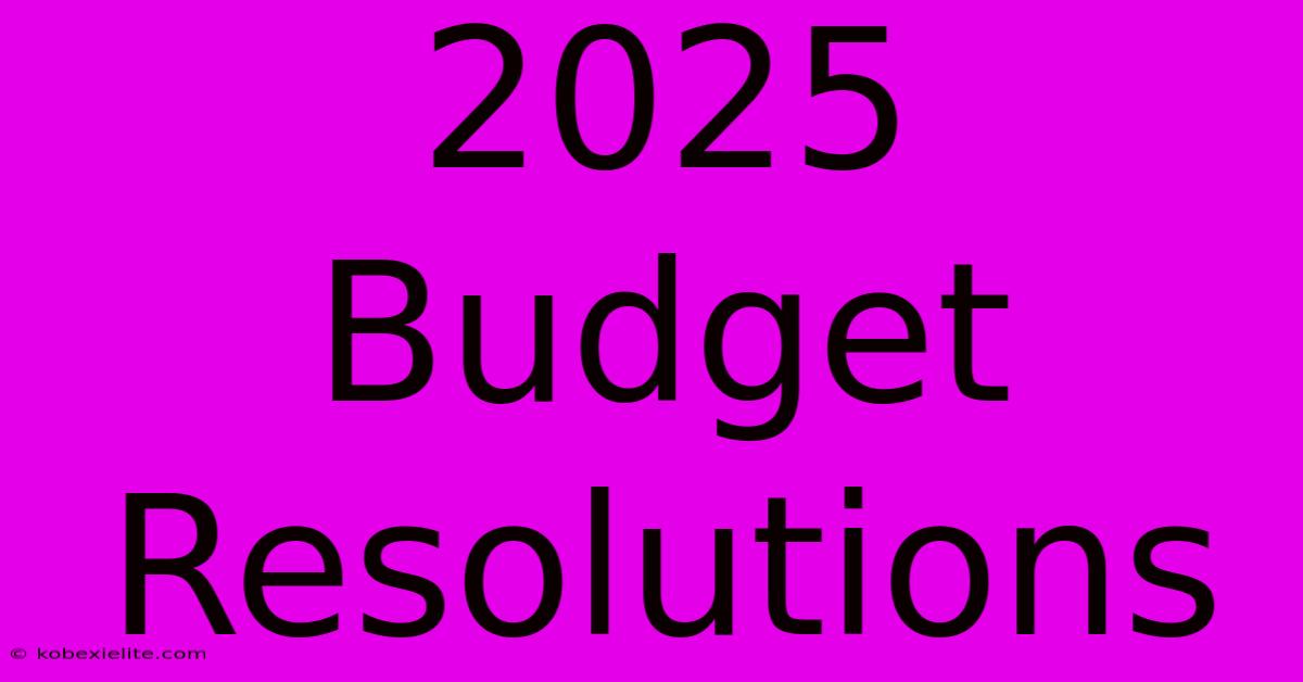 2025 Budget Resolutions