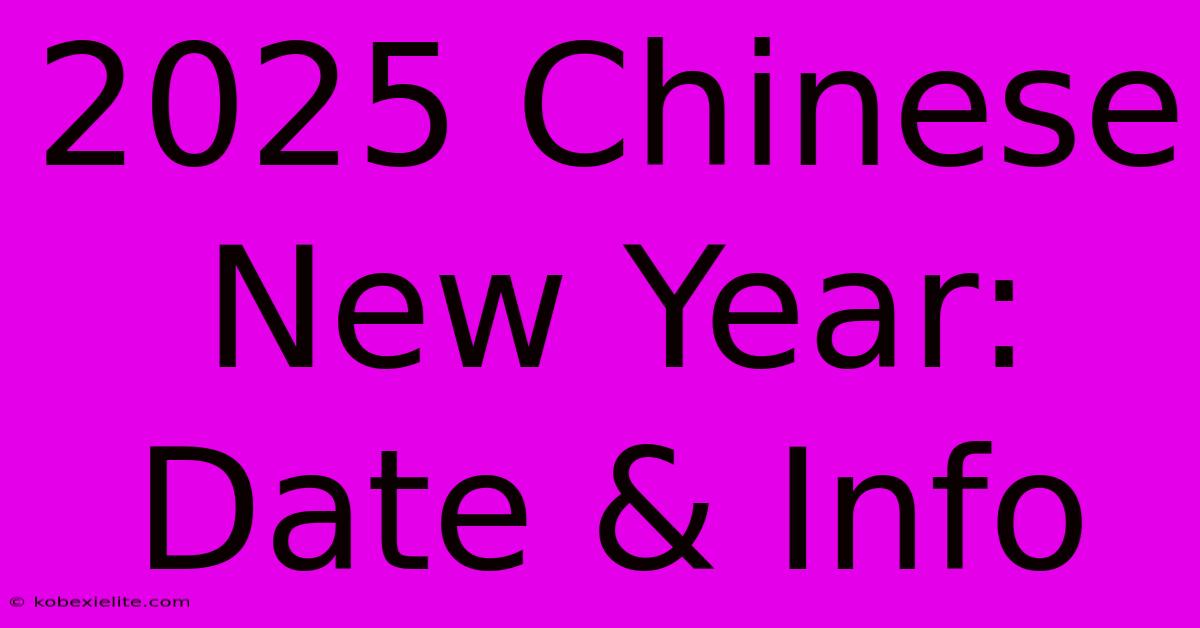 2025 Chinese New Year: Date & Info