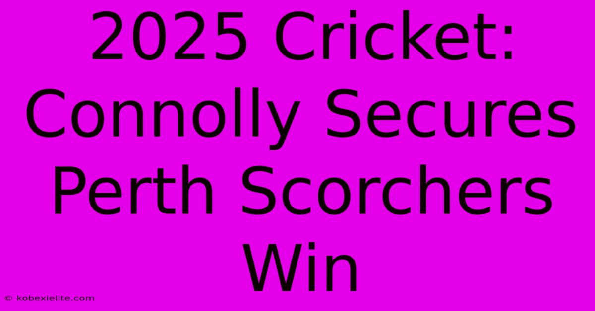 2025 Cricket: Connolly Secures Perth Scorchers Win