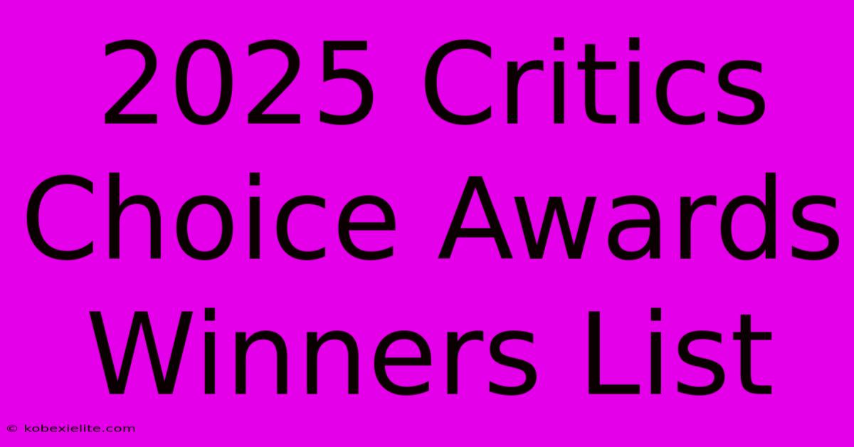 2025 Critics Choice Awards Winners List