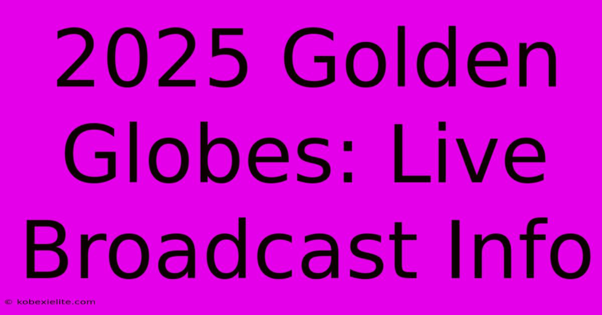 2025 Golden Globes: Live Broadcast Info