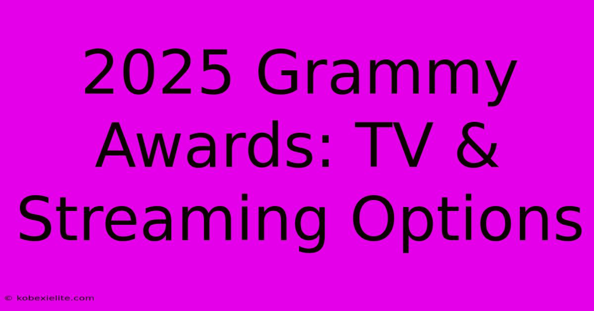 2025 Grammy Awards: TV & Streaming Options