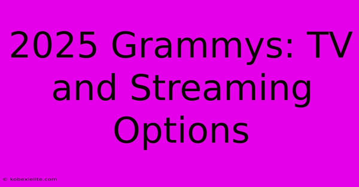 2025 Grammys: TV And Streaming Options