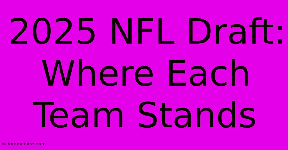 2025 NFL Draft: Where Each Team Stands