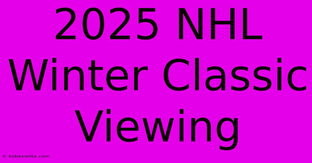 2025 NHL Winter Classic Viewing