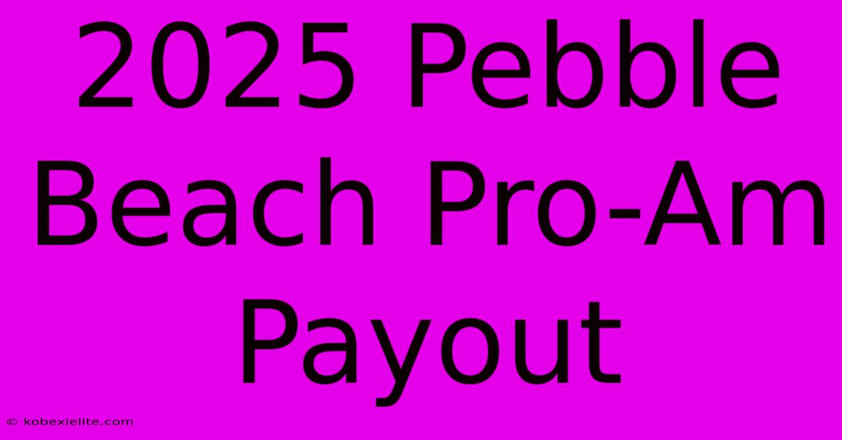 2025 Pebble Beach Pro-Am Payout