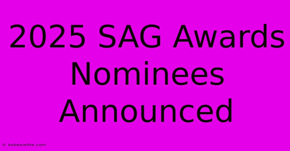 2025 SAG Awards Nominees Announced