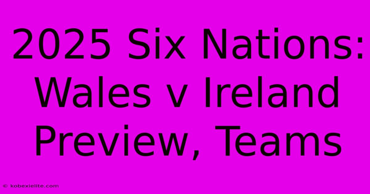 2025 Six Nations: Wales V Ireland Preview, Teams