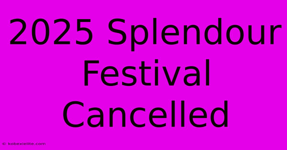 2025 Splendour Festival Cancelled