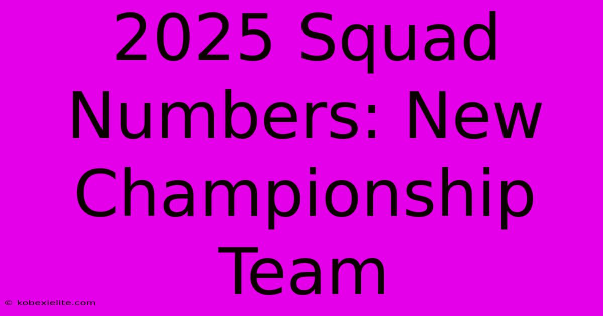 2025 Squad Numbers: New Championship Team