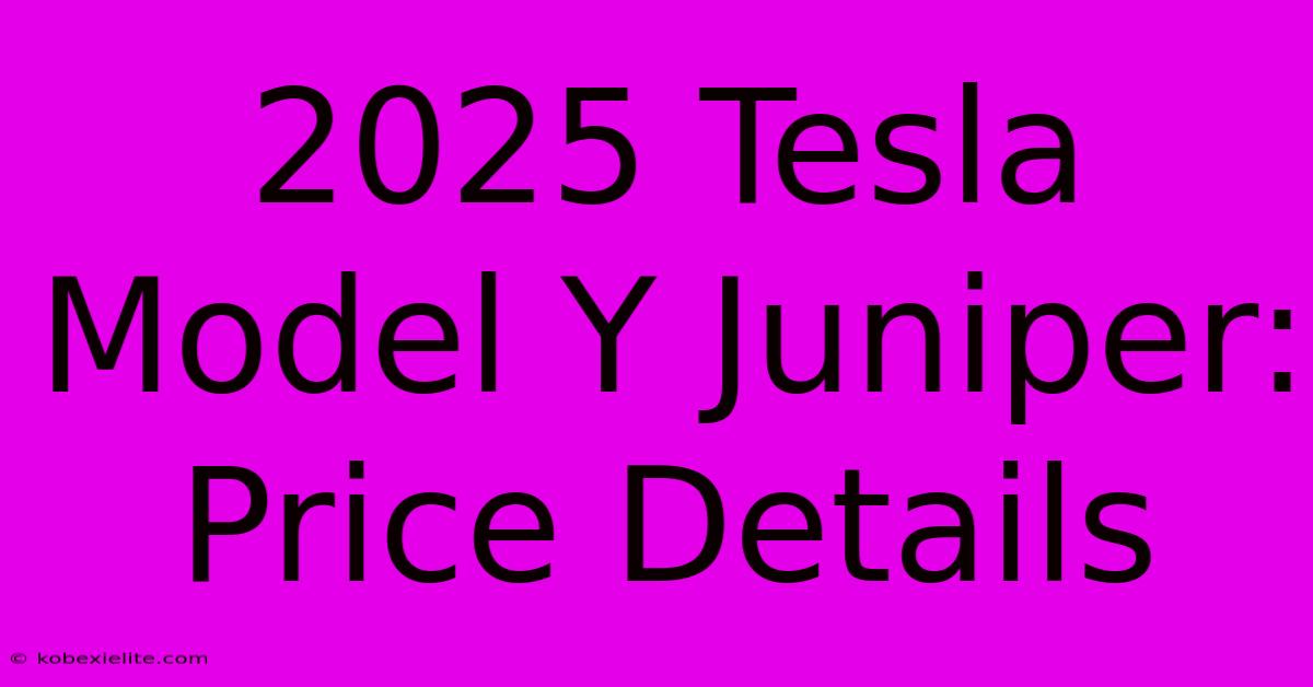 2025 Tesla Model Y Juniper: Price Details