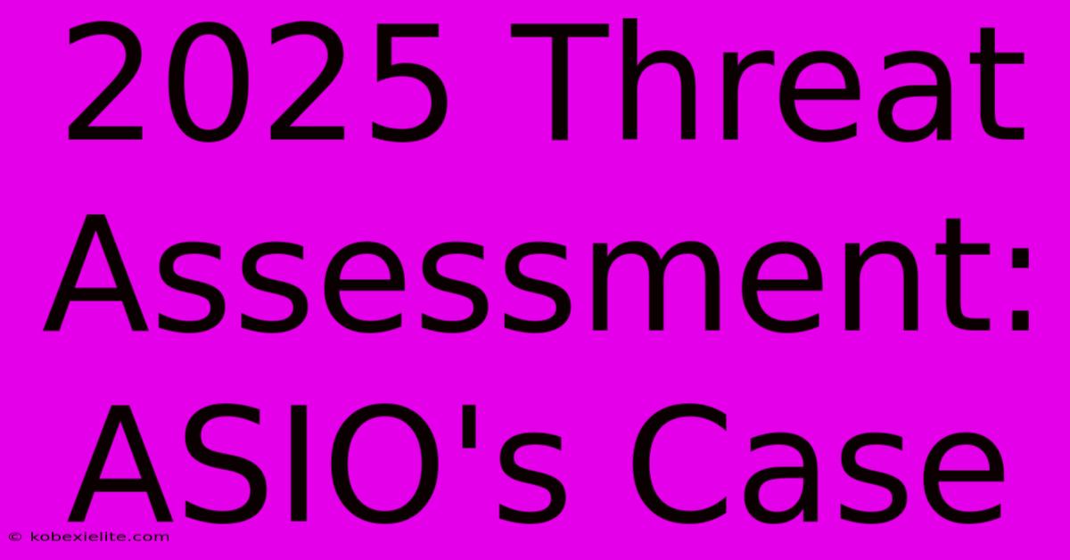 2025 Threat Assessment: ASIO's Case 2025 Threat Assessment: ASIO's Case