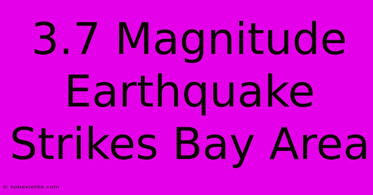 3.7 Magnitude Earthquake Strikes Bay Area