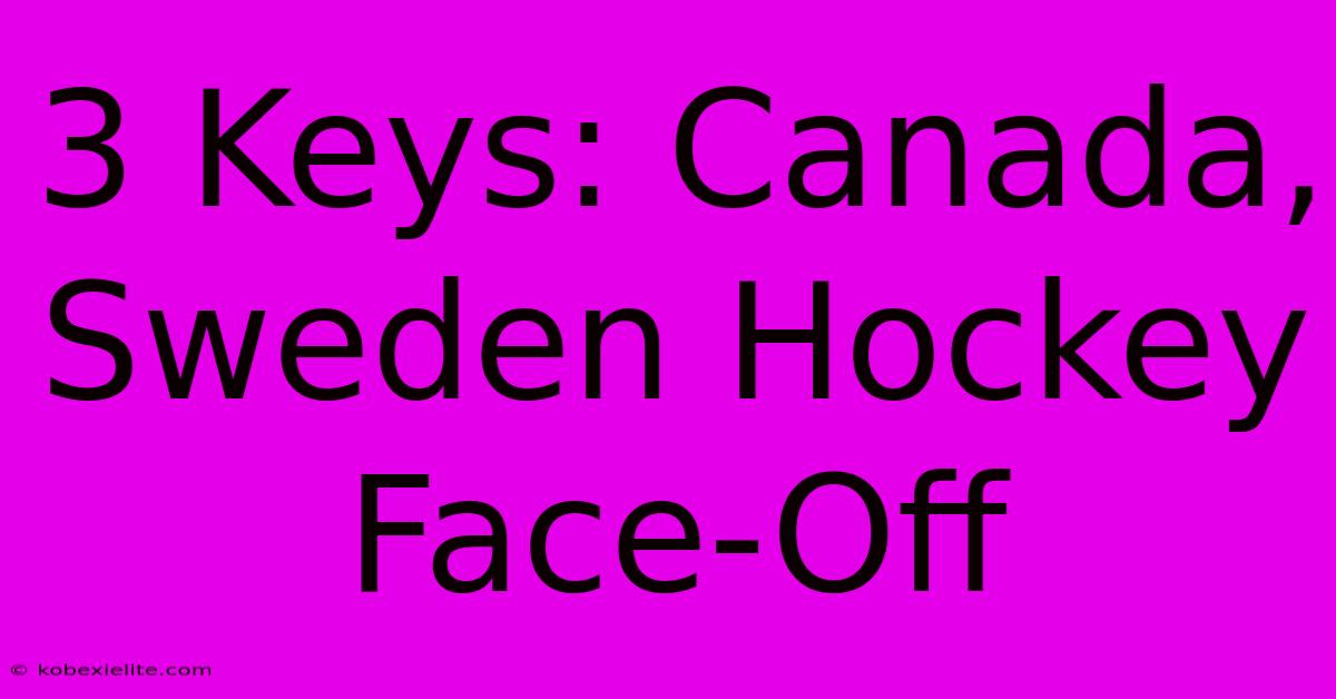 3 Keys: Canada, Sweden Hockey Face-Off