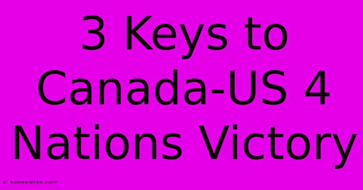 3 Keys To Canada-US 4 Nations Victory