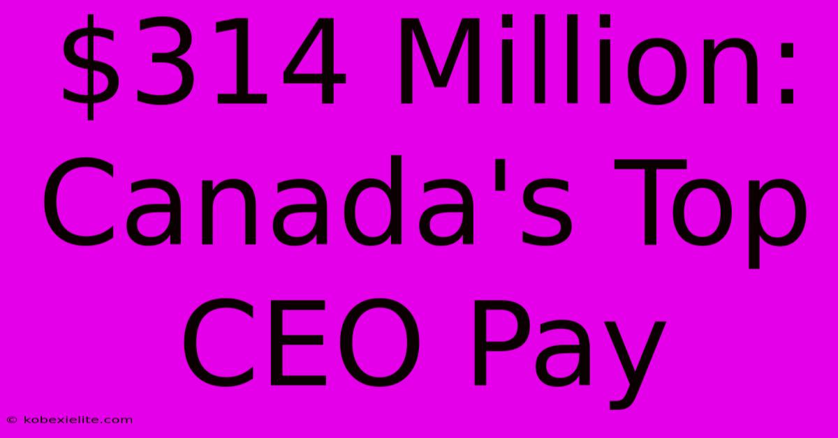 $314 Million: Canada's Top CEO Pay