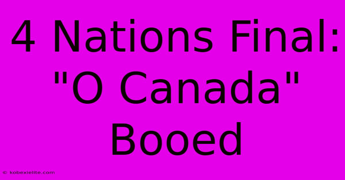 4 Nations Final: 