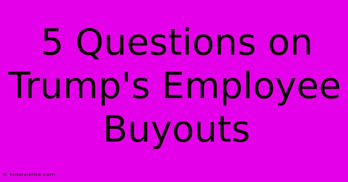 5 Questions On Trump's Employee Buyouts