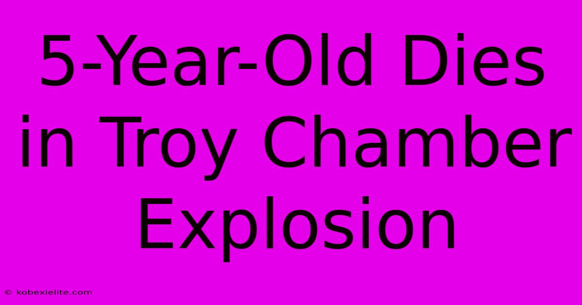 5-Year-Old Dies In Troy Chamber Explosion