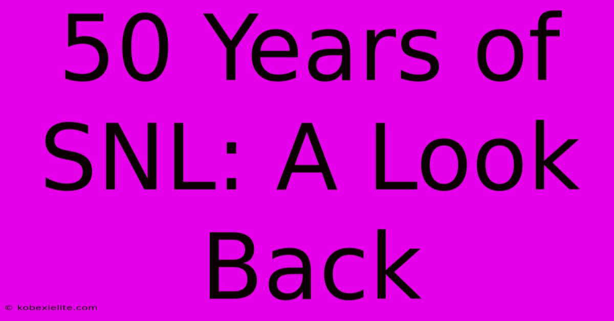 50 Years Of SNL: A Look Back