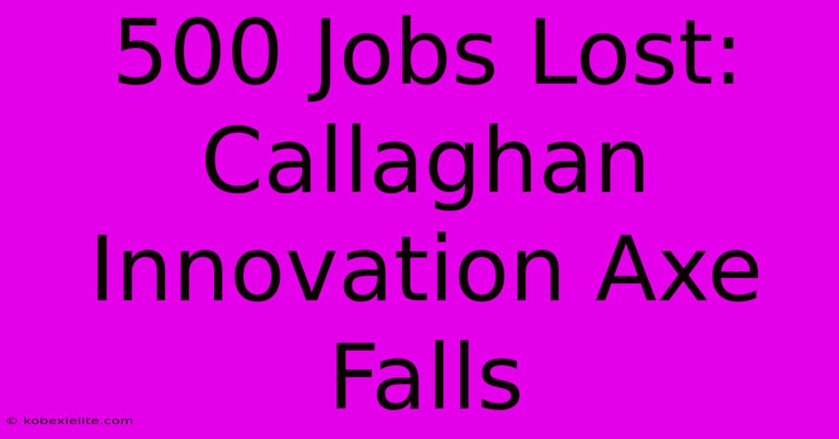 500 Jobs Lost: Callaghan Innovation Axe Falls