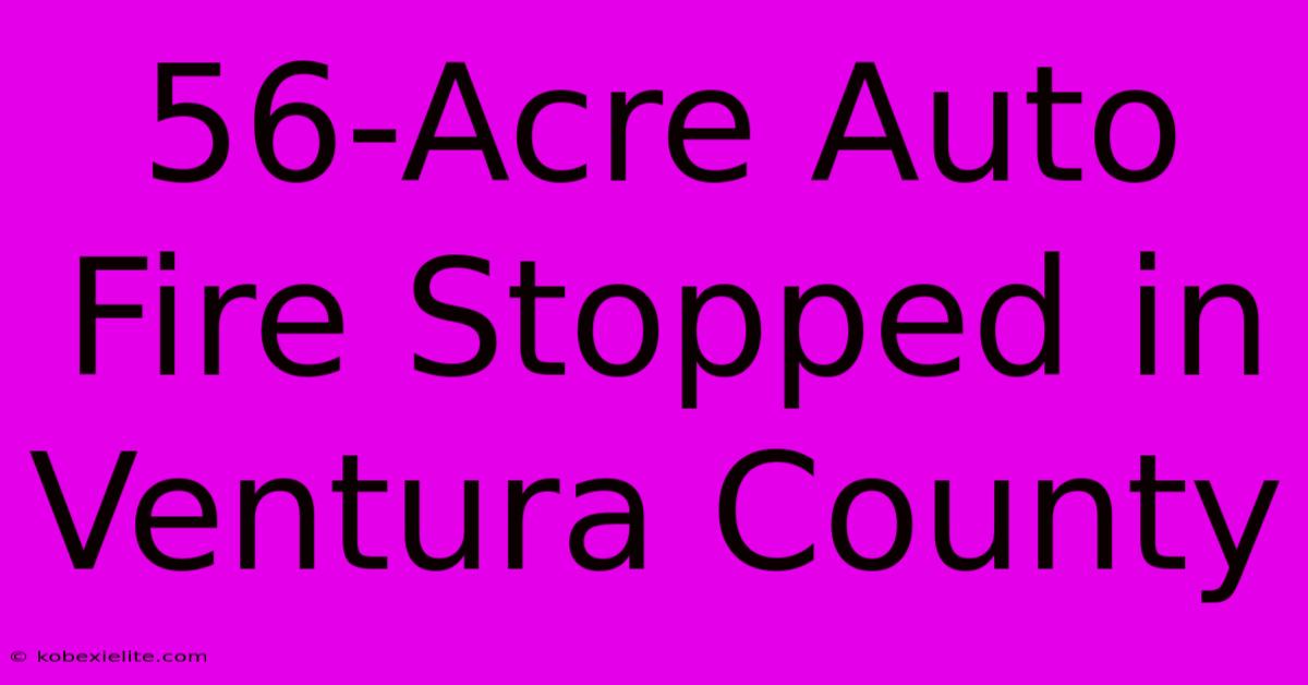 56-Acre Auto Fire Stopped In Ventura County