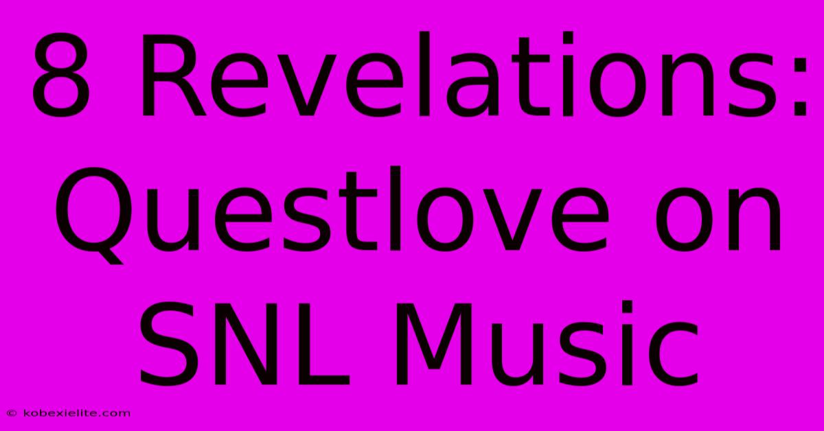 8 Revelations: Questlove On SNL Music