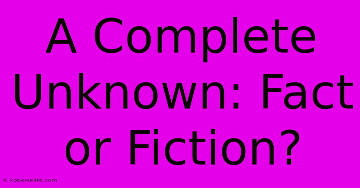 A Complete Unknown: Fact Or Fiction?