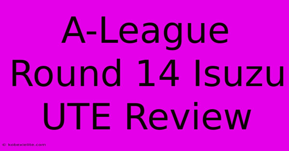 A-League Round 14 Isuzu UTE Review