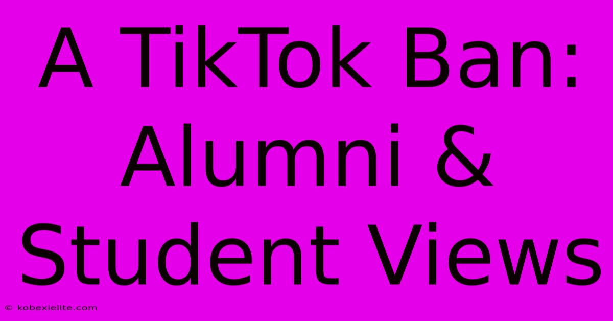 A TikTok Ban: Alumni & Student Views