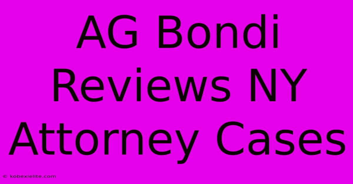 AG Bondi Reviews NY Attorney Cases