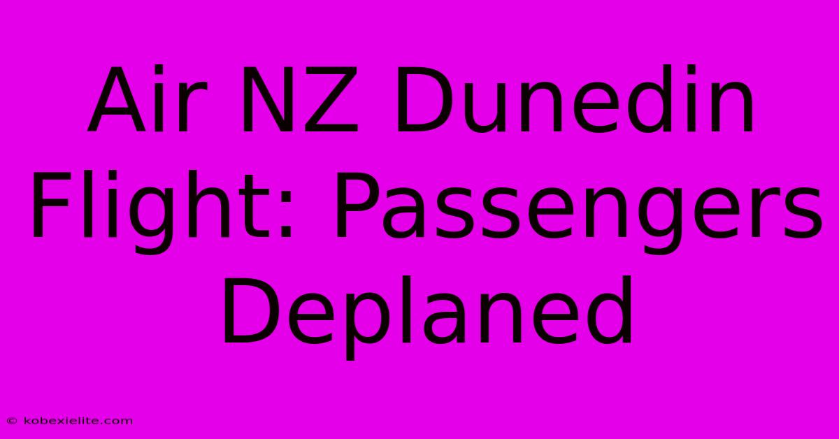 Air NZ Dunedin Flight: Passengers Deplaned