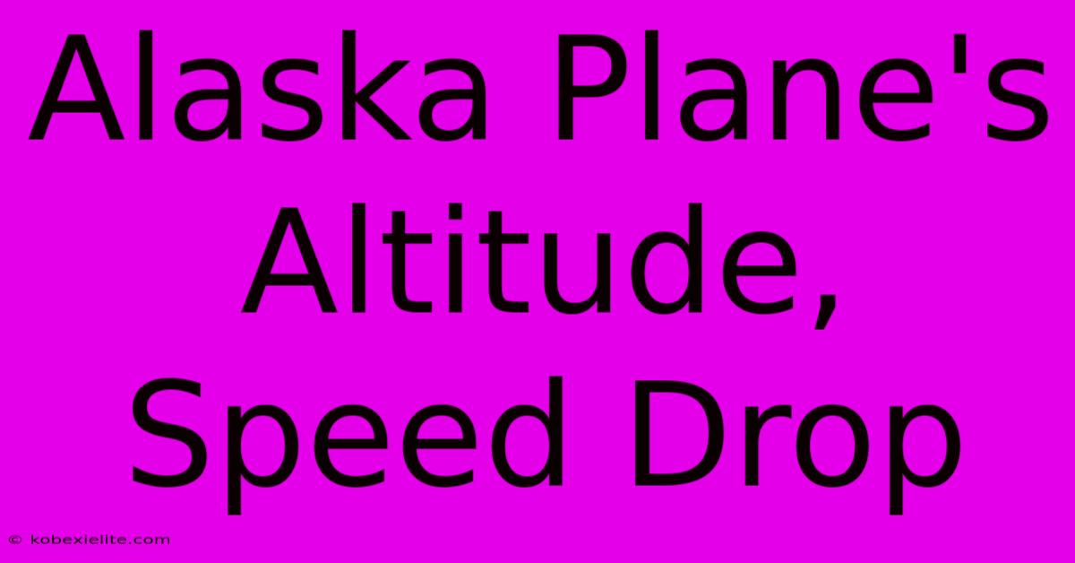 Alaska Plane's Altitude, Speed Drop