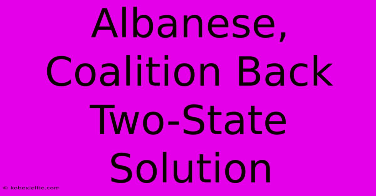 Albanese, Coalition Back Two-State Solution