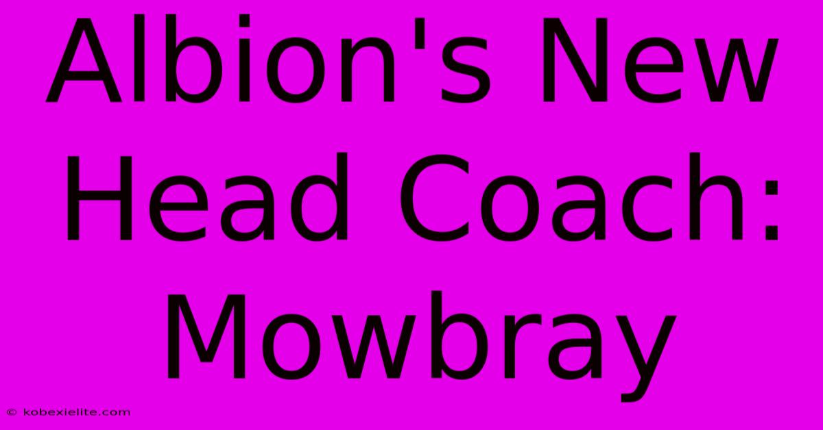 Albion's New Head Coach: Mowbray