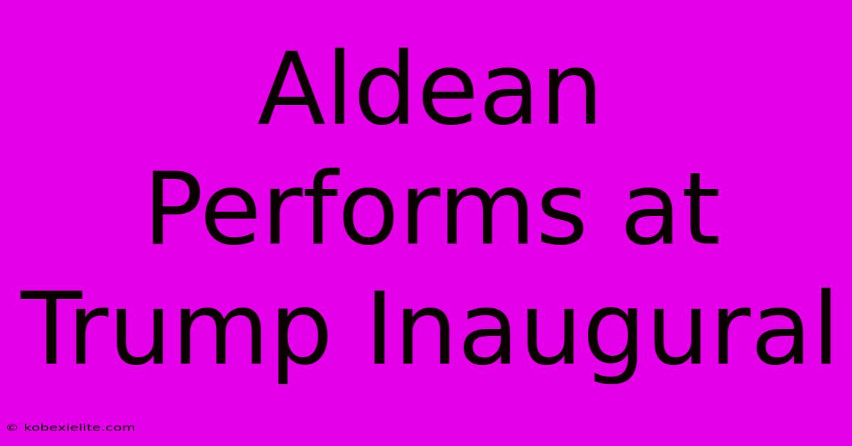 Aldean Performs At Trump Inaugural