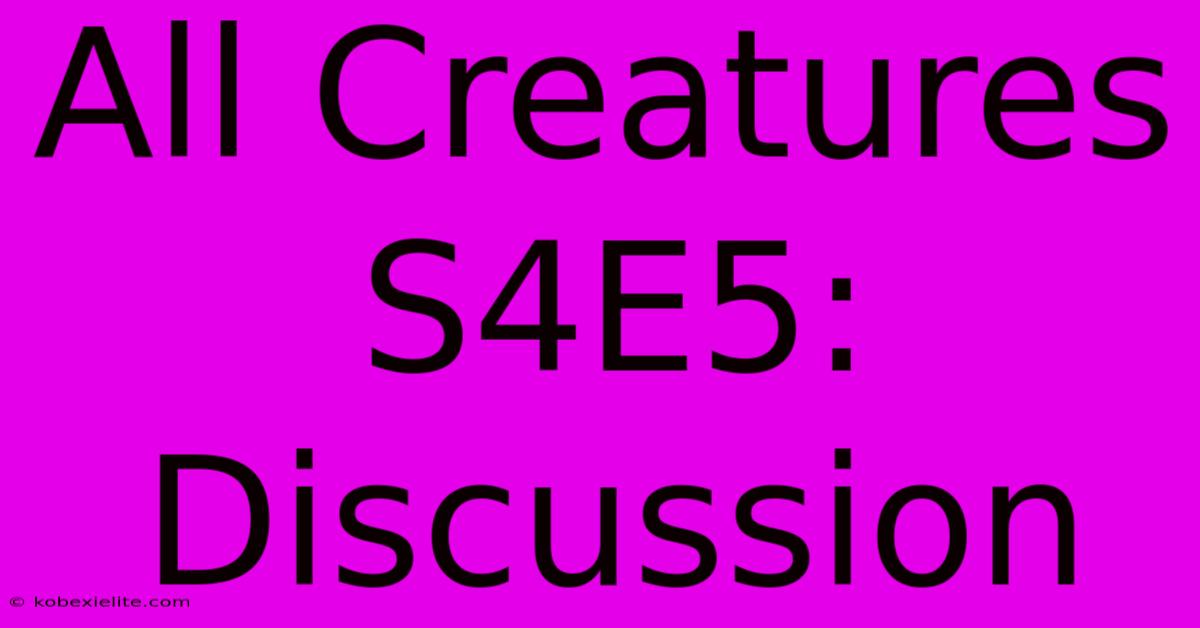 All Creatures S4E5: Discussion