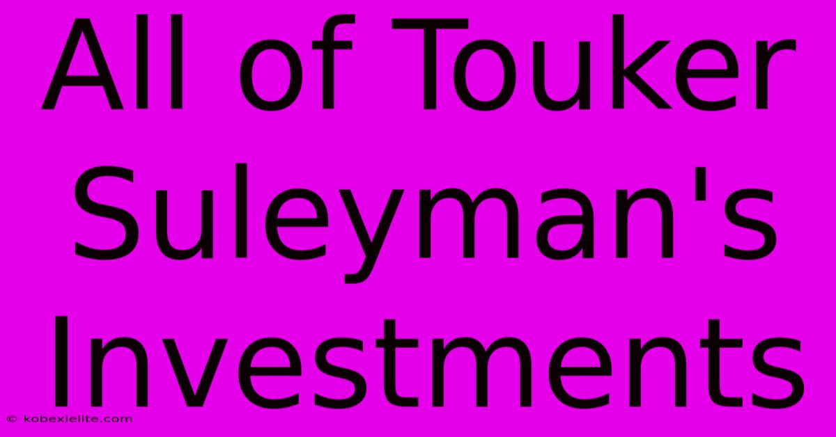 All Of Touker Suleyman's Investments