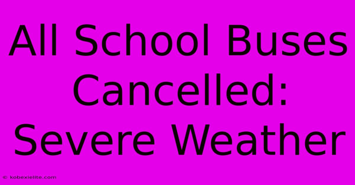 All School Buses Cancelled: Severe Weather