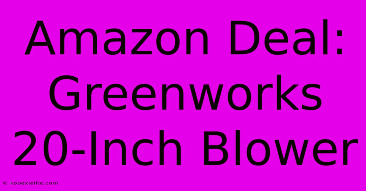 Amazon Deal: Greenworks 20-Inch Blower